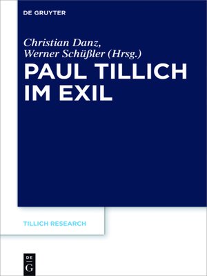 cover image of Paul Tillich im Exil